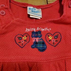 BABY BGOSH RED OVERALLS WITH SNAPS 6-9 MTH